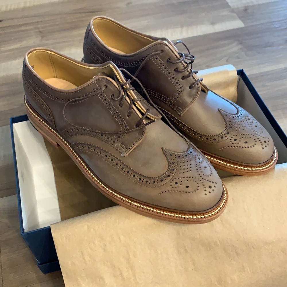 Oak Street Bootmakers Wingtip Nautral Brown 10